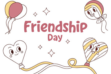 Happy Friendship Day. Modern Design Brochure, Poster, Flyer, Presentation Template Vector Illustration, Friendship day background flat design.