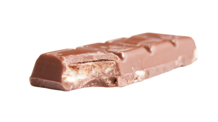 a chocolate bar with a bite taken out of it