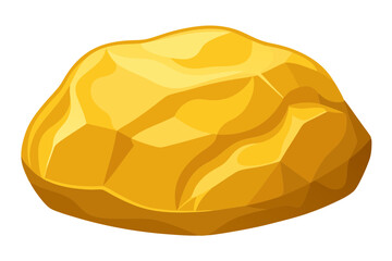Shiny Gold Nugget Vector with Realistic Textured Surface