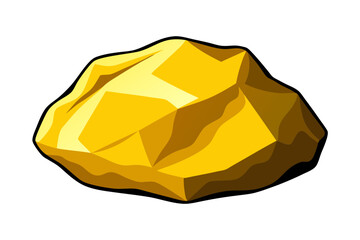 Naklejka premium Golden Nugget Isolated Vector with Sparkling Finish