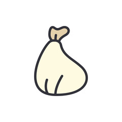 Cartoonish Pouch Or Small Bag With A Neutral Color Scheme Isolated