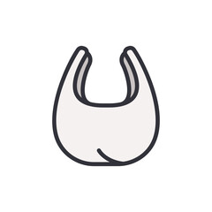 Simple Representation Of A White Plastic Bag Isolated On Transparent