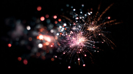 Fototapeta premium Fireworks celebration display background new year eve party holiday festive light show pyrotechnics