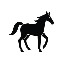 Flat and Minimal Horse icon vector illustration isolated on white background