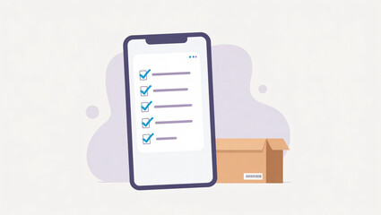 Order Tracking &ndash; Checklist on Mobile with Package
