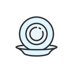 Simple Illustration Of A Stacked Plates Ready For A Delicious Meal