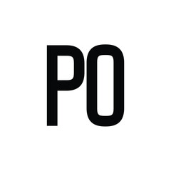 PO monogram logo design letter text name symbol monochrome logotype alphabet character simple logo