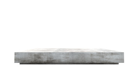 a concrete platform with a white background