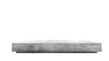 a concrete platform with a white background