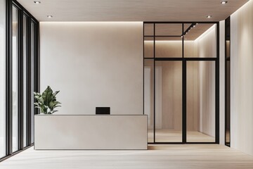 Minimalist modern reception area