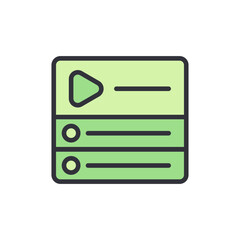 Obraz premium Play List Interface With Media Controls And Green Color Scheme