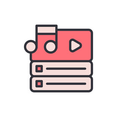 Playlists With Music Notation Concept For Digital Content Library Design