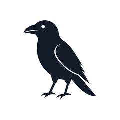 Obraz premium Flat and Minimal crow icon vector illustration isolated on white background 