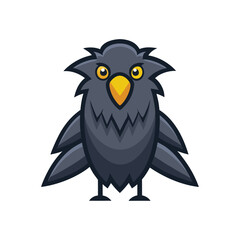 Minimal crow icon vector illustration on white background 
