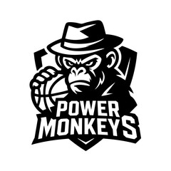 Monkey Sport Logo Animal Icon Symbol
