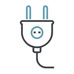 Obraz premium Power Plug Icon – Electrical Connector, Energy, Socket, Electricity Symbol