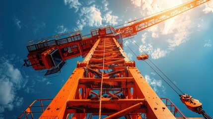 Mobile crane at the construction site.