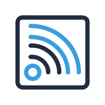 RSS Signal Icon &ndash; Feed, News, Updates, Wireless Broadcast Symbol