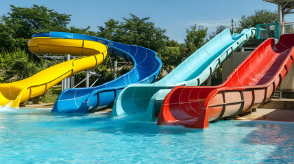 Thrilling Waterpark Slides Colorful Fun for Summer
