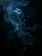 Smoke in dark background.