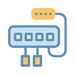 USB Hub Icon – Multiple Ports, Device Connector, Data Sharing Symbol