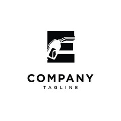 Letter E Fuel Nozzle Logo Icon Vector