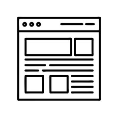 Obraz premium Webpage Layout Icon – Website Structure, UI Design, Wireframe Symbol