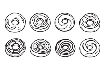 Sweet Swirled Ring Pastry line art