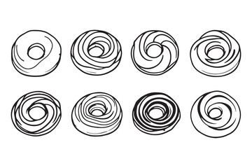 Swiss Roll Cake line art 