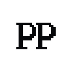 PP monogram logo design letter text name symbol monochrome logotype alphabet character simple logo