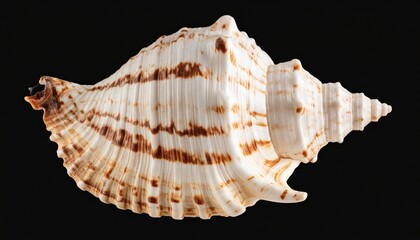 Obraz premium seashell on black background