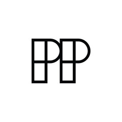 PP monogram logo design letter text name symbol monochrome logotype alphabet character simple logo