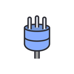 Obraz premium Electrical Power Plug With Three Prongs Isolated On Transparent