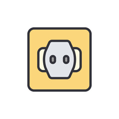 Electric Outlet Design For Wall Use With Transparent Background