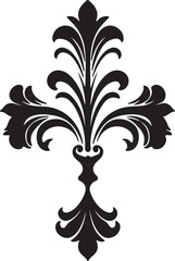 Luxury Black And White Fleur De Lis Design For Minimalistic Rococo Decor