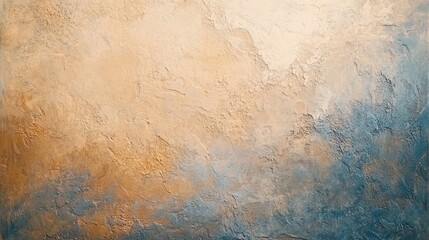 Abstract textured background with blending hues of beige and gradient blue