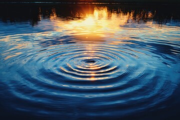 Rippling reflections at sunset tranquil lake nature photography serene environment vibrant colors