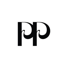 PP monogram logo design letter text name symbol monochrome logotype alphabet character simple logo