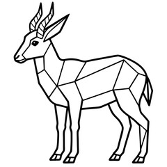 Crystal Antelope line art vector