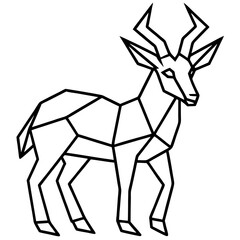 Crystal Antelope line art vector