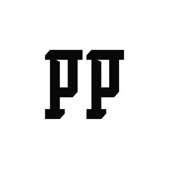 PP monogram logo design letter text name symbol monochrome logotype alphabet character simple logo