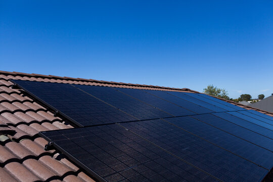 All black bi-facial solar panels installed on Australian roof