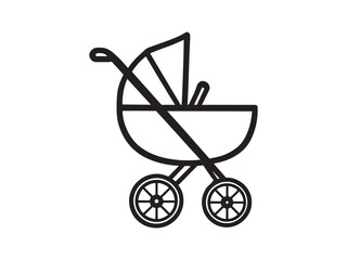 Baby Stroller vector line art