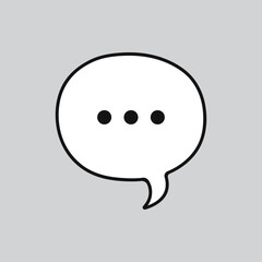 Three dots speech bubble emoji doodle vector template