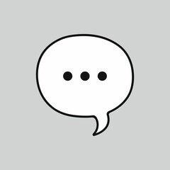 Three dots speech bubble emoji doodle vector template