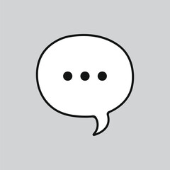 Three dots speech bubble emoji doodle vector template