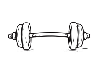 Barbell vector line art