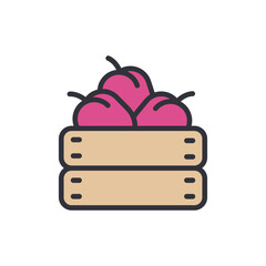 Stylized Fresh Plums In A Wooden Crate Representing Natural Abundance