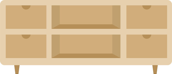 Wooden furniture vector flat illustration