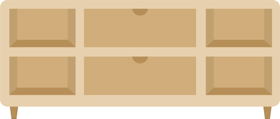 Wooden furniture vector flat illustration